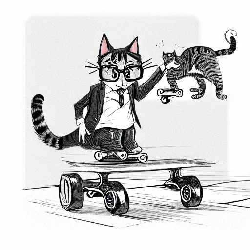 John Oliver Lecturing A Cat On A Skateboard