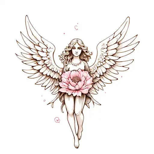 Small Angel With Flower