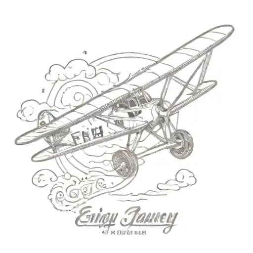 A Vintage Airplane With The Quote 'Enjoy The Journey'
