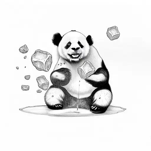 Panda Hugging An Ice Cube