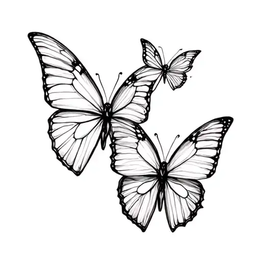 Butterflies Flying Together