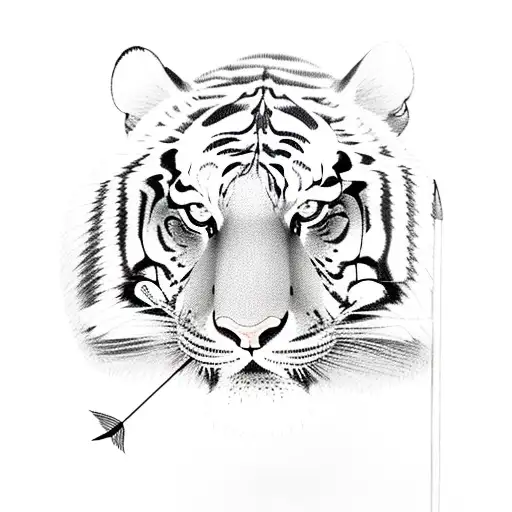 Tiger With Arrow