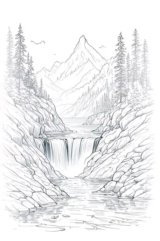 Waterfall Scene Of Moores Cove