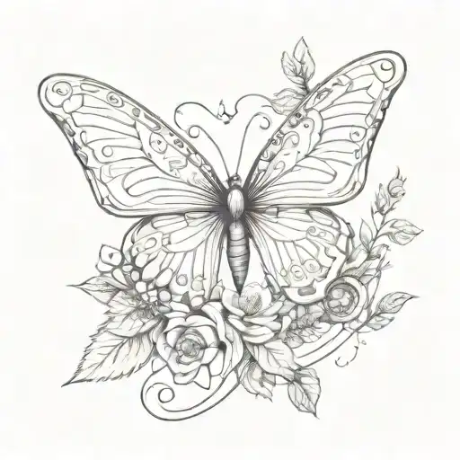 A Beautiful Butterfly With Wings Made Of Pharmacy Symbols And Botanical Elements