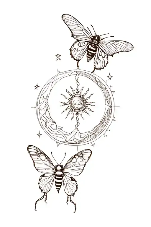 Aries Sun Sagittarius Moon Virgo Rising Symbols With Bee And Butterfly