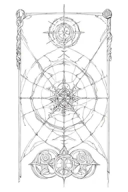 Web Of Wyrd With Patientia Ad Accipiendum Above And Fortitudo Ad Perficiendum Below
