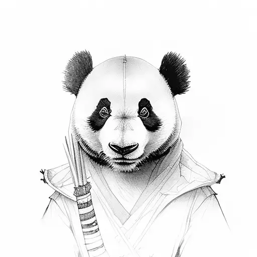 Panda Juto Com Borboleta E Raposa