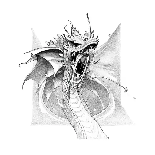 The Shape Of A Dragon But Just In One Line