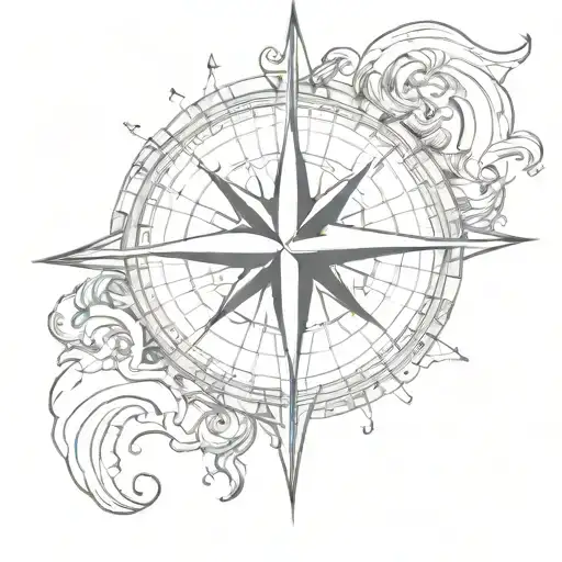 A Compass Rose Tattoo With A Map Of Your Hometown Intertwined With The Design