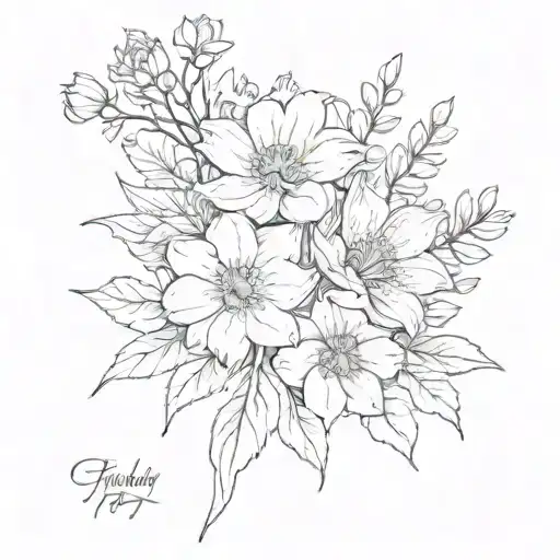 Febuary April May July Birth Flower Bouquet