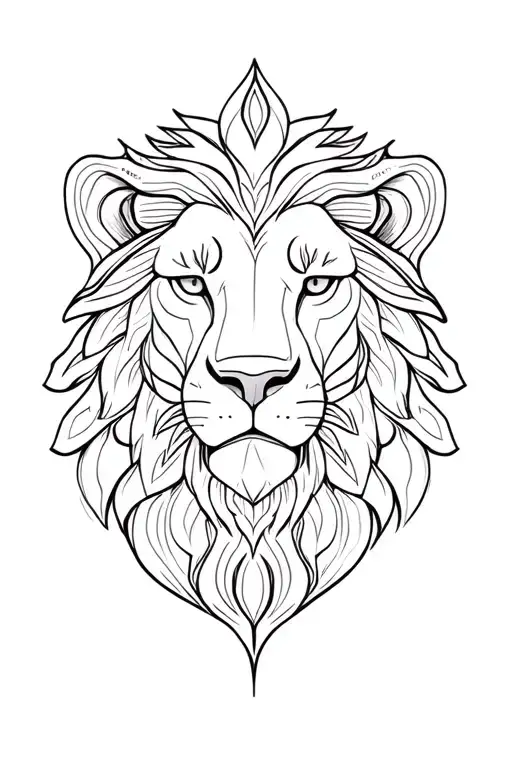 A Lions Head Completely Made Out Of Mandala Design