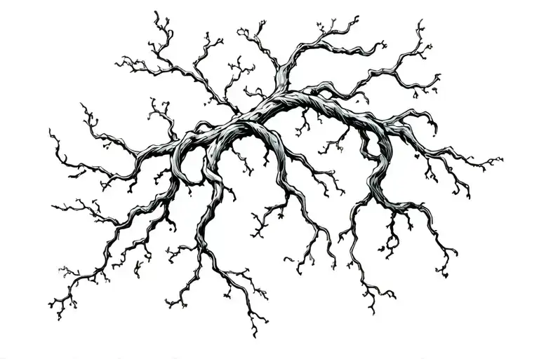 Curved Hanging Vines With Twisted Tree Branch