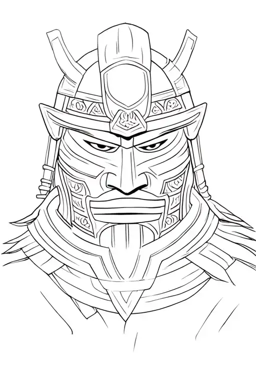 Samurai Warrior Mask And Face