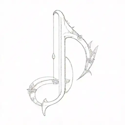 A Musical Note Surrounded Bow And Arrow