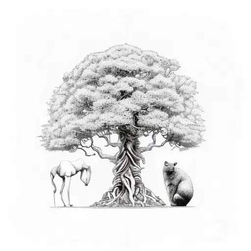 Mother Earth Tree With Animals