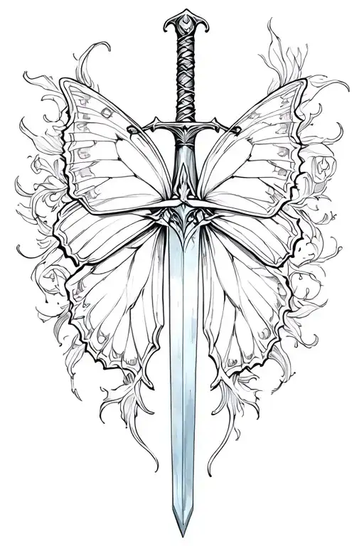 Sword And Butterfly Emerging