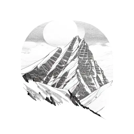 Mountain Peak Facing Downward