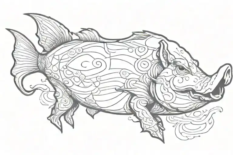 Pig Head Fish Body Black