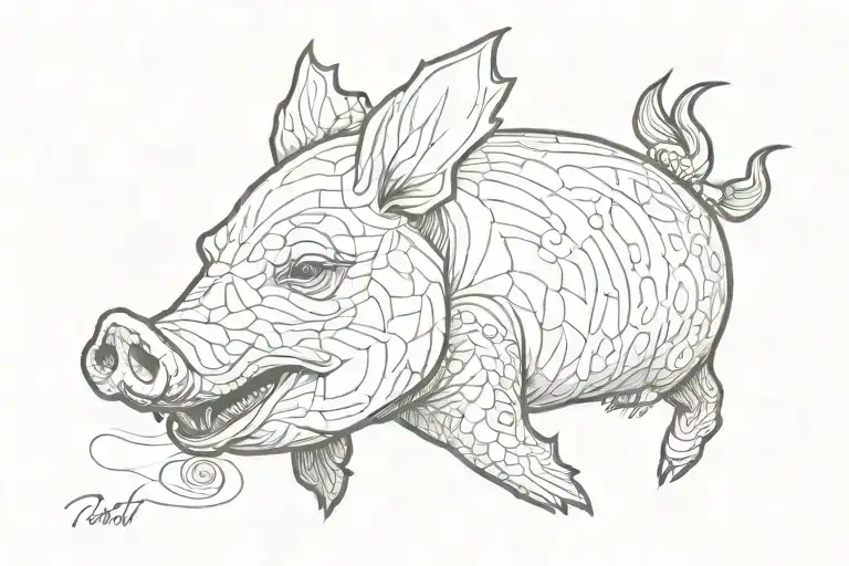 Pig Head Fish Body Minilamist