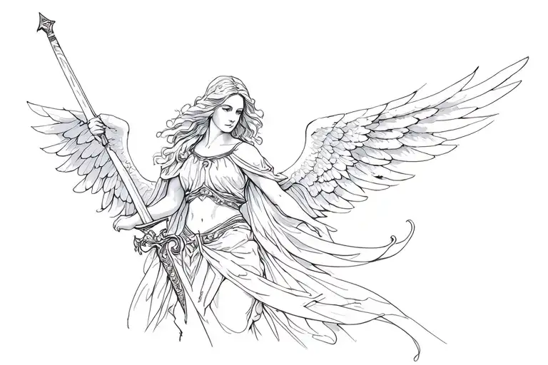 Angel Holding A Sword