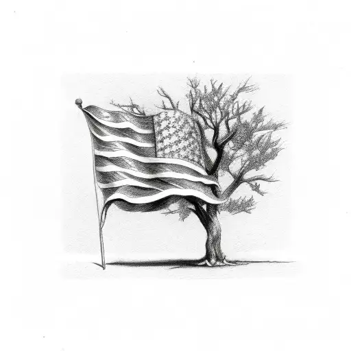 American Flag Tree Of Liberty