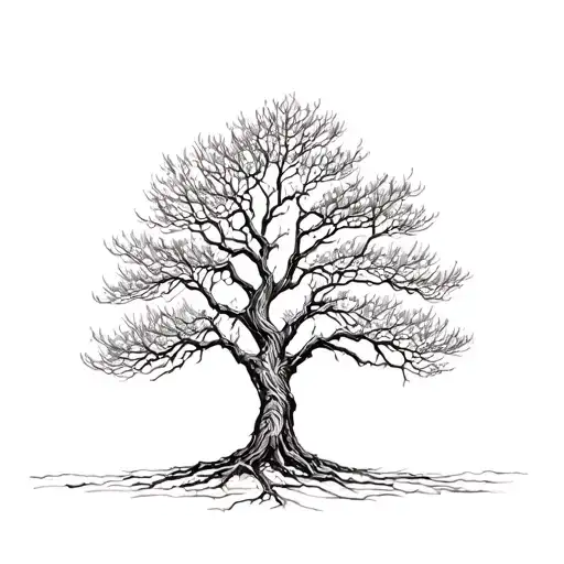 Tree With Long Branches Stretching Towards