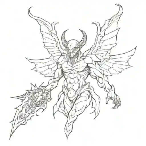 A Demon With Wings In The Form Of A Man