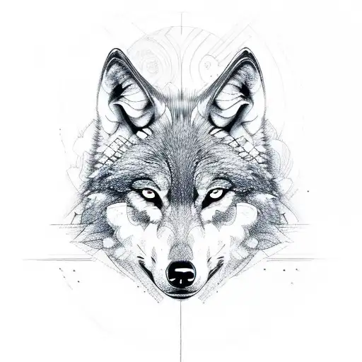 Wolf With Lined Halo