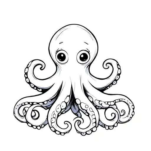 Cartoon Happy Octopus