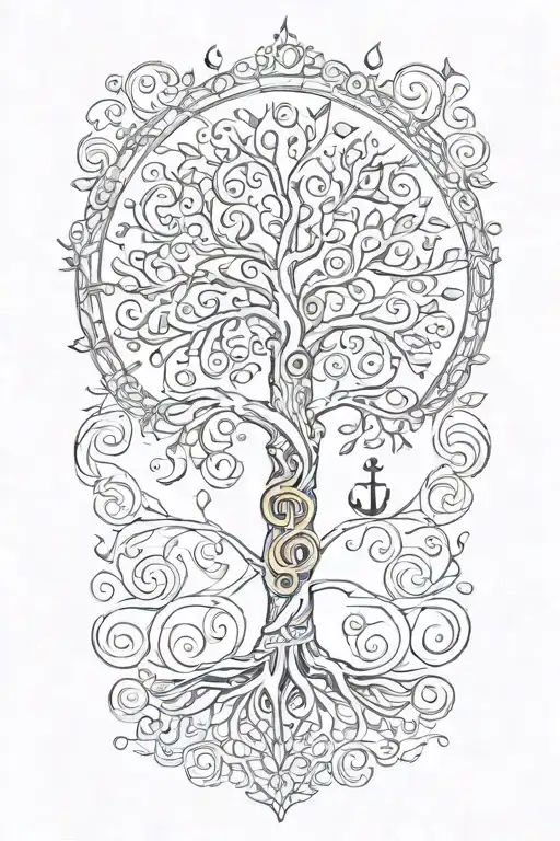 Tree Of Life With A Treble Clef Illuminated