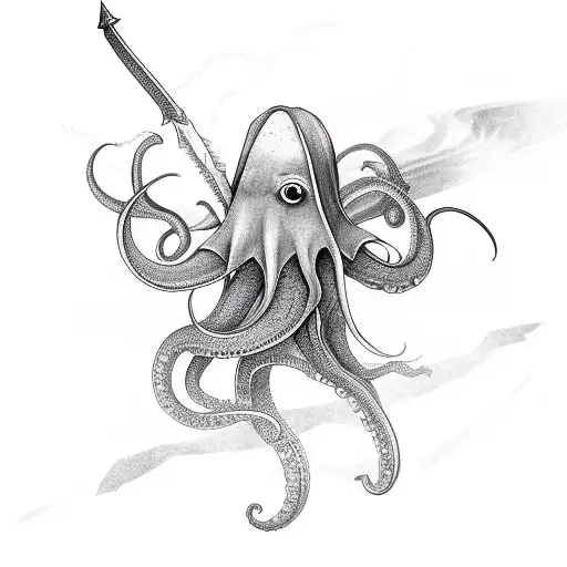 Squid Wielding A Sword