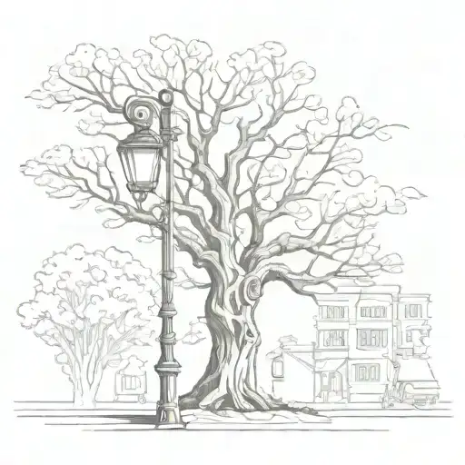 Tree With A Street Lamp For A Trunk
