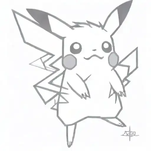 Create A Tattoo Of Pikachu Pokemon Using Geometric Shapes
