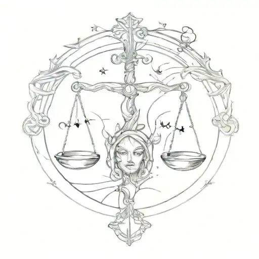 Libra And Cancer Zodiac Symbols Intertwined