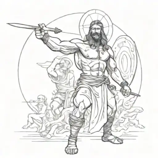 A Jesus Figure Teaching Mma Techniques To Vikings