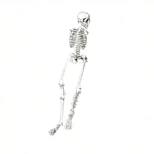 A Skeleton In A Field Of Flowers