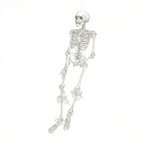 A Skeleton In A Field Of Flowers