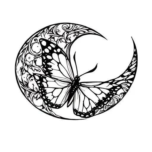 Butterfly And Crescent Moon