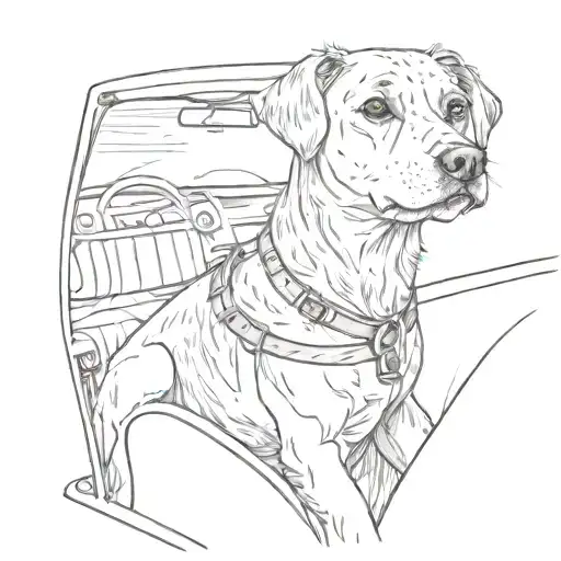A Dog Sitting In A Car