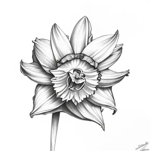 Daffodil With Cardinal