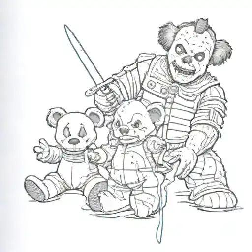 Jason Voorhees Freddy Kruger Pennywise Michael Myers Teddy Bear Death Horror