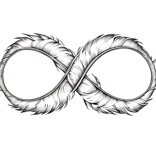 Delicate Feather Infinity Symbol