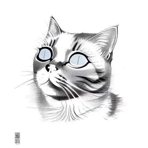 Cat Sleeping On Its Back