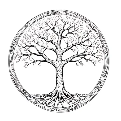 Tree Of Life In A Circle