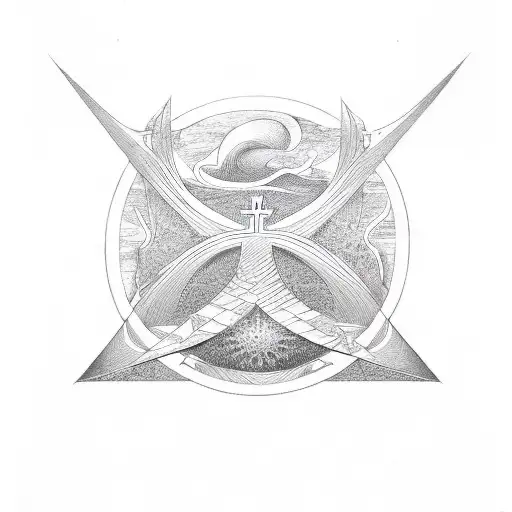 A Sacred Christian Symbol Formed By The Merging Waves Of Hawaii And The Desert Of New Mexico