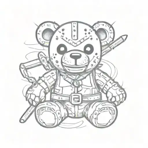 Jason Voorhees Skeleton Smiling Teddy Bear