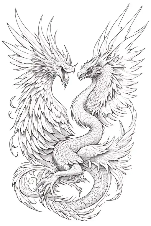 Phoenix And Dragon Wrapped