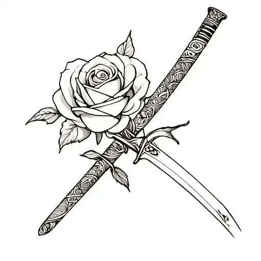 Katana And Rose