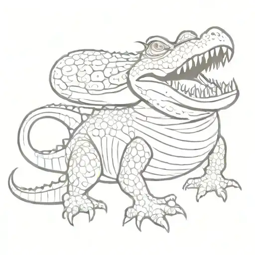 Fat Alligator Cartoon Character