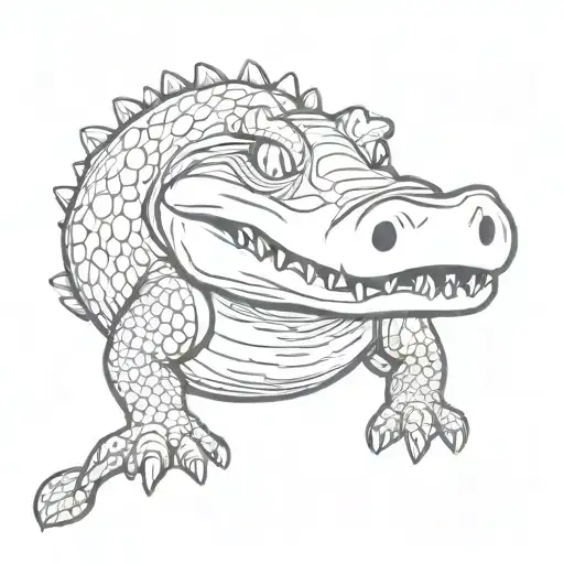 Fat Alligator Cartoon Cute